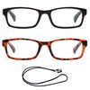 Newbee Fashion - Unisex Slim Fit Small Squared Reading Glasses with Spring Hinge (2 Pairs 3 Pairs with FREE Lanyard)