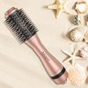 Adagio California Blowout Brush: 2-in-1 Hot Air Brush Styler and Dryer - Negative Ion Round Brush - Hair Dryer Brush with Straightener Function - Hair Styling Tools for Women… (2-inch, Rose Gold)