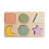 Pearhead Wooden Shapes Puzzle, Early Developmental Montessori Colors and Shapes Toy, Interactive Learning Games for Baby and Toddler, 6 Shapes Included, FSC Certified