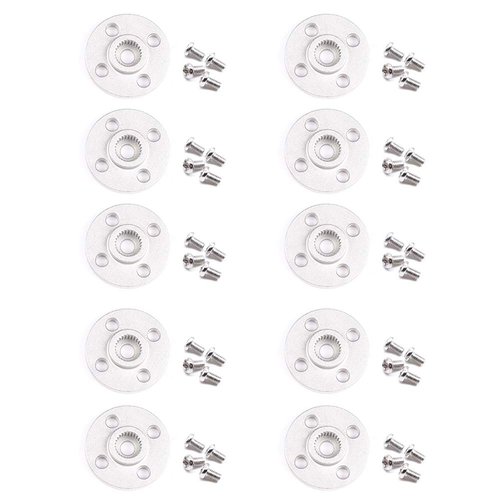 Treedix 10 pcs Servo Arm Horn Metal Aluminum 25T Servo Dics Compatible with Standard Steering Gear Servo Motor MG995 MG996