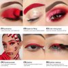 DE'LANCI Single Matte Red Eyeshadow, True Red Eyeshadow Palette Highly Pigmented, Longwear Red Eye Makeup, Red Goth Eye Shadow, Red Face and Body Paint for Women Halloween Cosplay SFX Clown Makeup #05