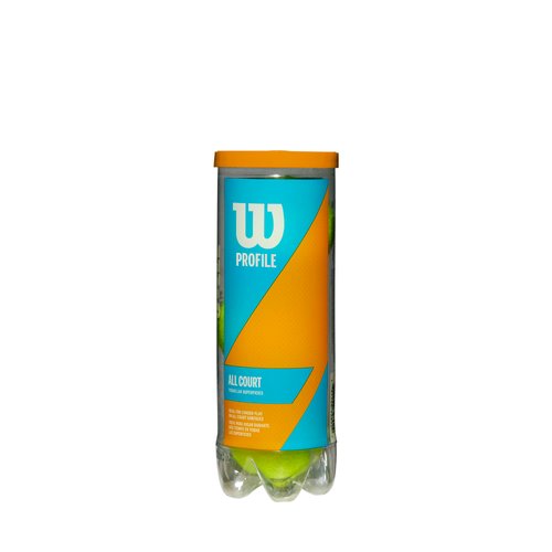 Wilson Profile All Court Tennis Balls - Yellow, 3 Ball Can
