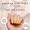 Glamnetic Press On Nails - Sunset Orange | Opaque Trendy Orange Short Round Fake Nails, Reusable | 12 Sizes - 30 Nail Kit