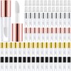 Patelai 100 Pieces 1.2 ml Clear Mini Lip Gloss Tube Refillable Empty Lip Balm Gloss Containers for Women Girls DIY Makeup, Gold, Rose Gold, Black, Silver