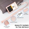 Teskyer Badge Holder with Lanyard, Leather ID Name Badge Card Holder with Lanyard for ID Badges, Vertical Rose Gold