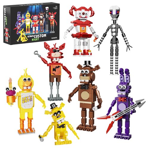 Five Nights Security Breach Building Block Toy 7 in 1, Fighting Monster Action Figure DIY Model, Compatible with Lego, Suitable for 8+ Adults Boys Girls Birthday (695PCS)
