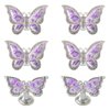 Butterfly Cabinet Knobs,6 Pieces Butterfly Knobs Single Hole Pulls Handles Decorative Door Cabinet Drawer Cupboard Furniture Door Wardrobe (Purple)