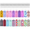 Duufin 20 Pieces Chapstick Holder Keychain Lip Balm Holder Neoprene Lipstick Keychain Holder with 20 Pieces Metal Clip Cords for Chapstick Tracker and Safeguard