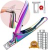 Chameleon Premium Adjustable Nail Clippers with Magnets Sizers for Acrylic Nails, Stainless Steel Nail Cutter Trimmer for Artificial Fake False Tips Manicure Sharp Blade Clip Tool for Salon Beauty