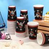 Mimorou 50 Pack 12 oz Pirate Party Supplies Disposable Pirate Paper Cups Halloween Crossbone Skull Coffee Cups Hot Cold Beverage Drinking Cups Disposable Drinkware Supplies for Birthday Party Favors