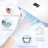 ANCIRS 2 Pairs UV Gloves for Gel Nail Lamp, Anti UV Fingerless Gloves for Nail Art DIY Accessories, Gel Manicure UV Shield Gloves for Hand Skin Care Protection- White