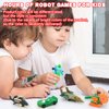 Mini Transform Robot for Toddler, 4.5-inch Converting Action Figures , 4 Collectible Rescue Vehicle Construction-Bot Playset Boys Hero Figure Modified Bots Kids Birthday Gift Stocking Stuffer…