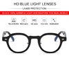 JOVAKIT Trendy Round Blue Light Blocking Glasses for Women Men Retro Vintage Circle Style Non-prescription Computer Glasses (Black)