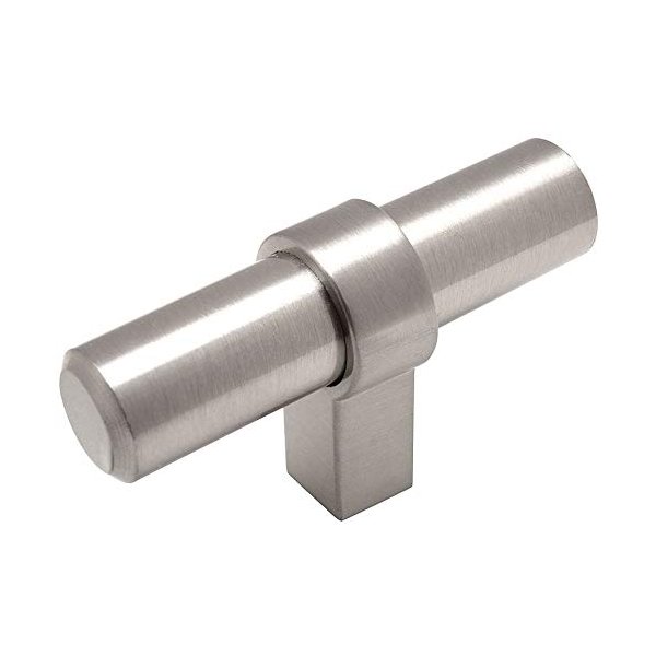 Cosmas 10 Pack 181SN Satin Nickel Contemporary Bar Cabinet Handle Pull T-Knob - 2-3/8" Overall Length