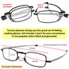 Success Eyewear Reading Glasses 2 Pair Black and Gunmetal Readers Compact Folding Glasses for Reading for Men and Women Case Included +3