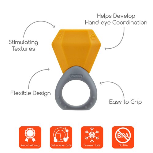 Innobaby TEETHIN' Smart Birthstone Ring TEETHER - November (Citrine)