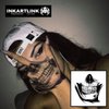 INKARTLINK Temporary Tattoos, Semi Permanent Tattoos, Adult Art Designs, Waterproof Temporary Tattoos, Party Favors, Tattoo Stickers Realistic, No Adhesive, Lasts 1-2 Weeks (Skull Mask)