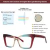 VOOGLAM Rectangle Blue Light Blocking Glasses for Women Anti UV Eyestrain Eyewear Galarza