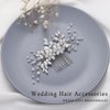 Jeairts Bride Flower Wedding Hair Comb Rhinestone Bridal Hair Pieces Wedding Headpiece for Brides Crystal Hair Accessories for Women and Girls