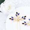 Barode Bride Wedding Hair Pins Blue Crystal Bridal Headpieces Hair Accessories for Women and Girls Pack of 2 (Blue)