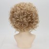TISHINING Short Blonde Curly Wigs for White Women with Bangs Full Bouncy Curly Mixed Blonde Synthetic Short Hair Wigs for Women Natural Looking Heat Hair Replacemnet Wig