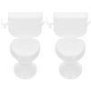 Toddmomy 2pcs Mini Toilet Toys Miniature Toilet Cake Toppers Decor Dollhouse Mini Bathroom Furniture Dollhouse Accessories For Girl Party Favours（white）