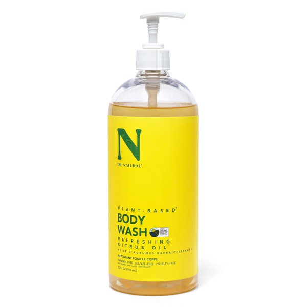 Dr. Natural Body Wash, Citrus, 32 oz - Moisturizing Body Wash for Dry Skin - Pure Plant-Based - with Organic Shea Butter - Hypoallergenic