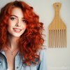 Framendino, 2 Pack Bamboo Combs Afro Hair Picks Beard Pick Men Wide Tooth Comb Curly Wavy Natural Thick Long Hair Hair Picks for Women Hair Styling