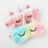 Cute Animal Sleeping Sleep Mask Soft Plush Blindfold Cute Rabbit Panda Koala Eye Cover Eyeshade for Kids Teens Girls Women (Unicorn Rainbow)