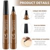 3pcs Suake Eyebrow Contouring Pen, SUAKE Eyebrow Pen, Suake Magical Precise Waterproof Brow Pen, Easy To Shape, Waterproof and Smudge-Proof Creates Natural(Natural black/dark brown/Light Brown)