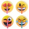 ArtCreativity Emoticon Handheld Folding Fans for Kids, Pack of 12, Assorted Emoticons, 10 Inch Foldable Fans for Boys and Girls, Emoticon Birthday Party Favors and Supplies, Cute Goodie Bag Fillers