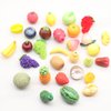 Fruits Mini Resin Figures 30 PCS Pineapple Lemon Strawberry Peach Resin Little Small Figures Garden Play Kitchen Game Party Accessories Dollhouse Decor