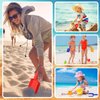 Seenelling 3 Pcs Beach Mesh Shovel Sand Sifter for Boys and Girls Shell Scooper for Beach Shell Collecting Scooper for Picking up Shells, Shark Tooth, Beach Accessories