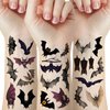 Bat Temporary Tattoos, 60 Pcs Halloween Tattoos for Kids, Halloween Costume Makeup, Birthday Party Supplies Decorations Favors and Prizes, Gifts for Boys and Girls