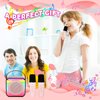 deAO Karaoke Machine for Kids Adults,Portable Bluetooth Speaker with Wireless Microphones, Fun Voice Changing Function-Toys for 5 6 7 8 9 10 Year Old Girl Boys Birthday Gifts (Pink)