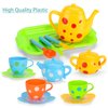 Pretend Play Toy Tea Set for little girls, Kids Role Play Tea Toy Party Set, 28pc Plastic Afternoon Tea Time Playset with Teapot, Cup, Knife, Fork, Spoon, Saucer, Serve Tray.