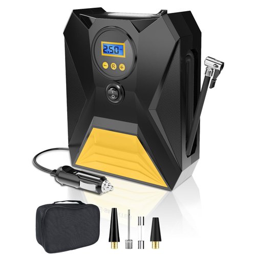 Atsanc Tire Inflator, 12V DC Portable Air Compressor with Auto-Shutoff Design, Fast-Inflating Electric Air Pump for Car Tires, Auto Digital Car Tire Pump 150PSI Max with LED Light for Various Purposes
