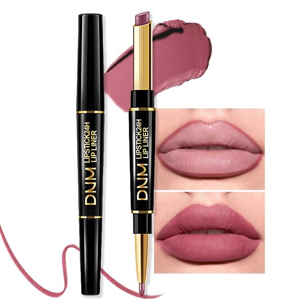 evpct 1Pcs More Blush Lip Liner and Lipstick Set Kit for Women, DNM Matte Lips Kit with Lip Liner Lip Stains Long Lasting Waterproof 24 Hour Lipstick and Lip Liners Combo Lipliners Pencil 30#