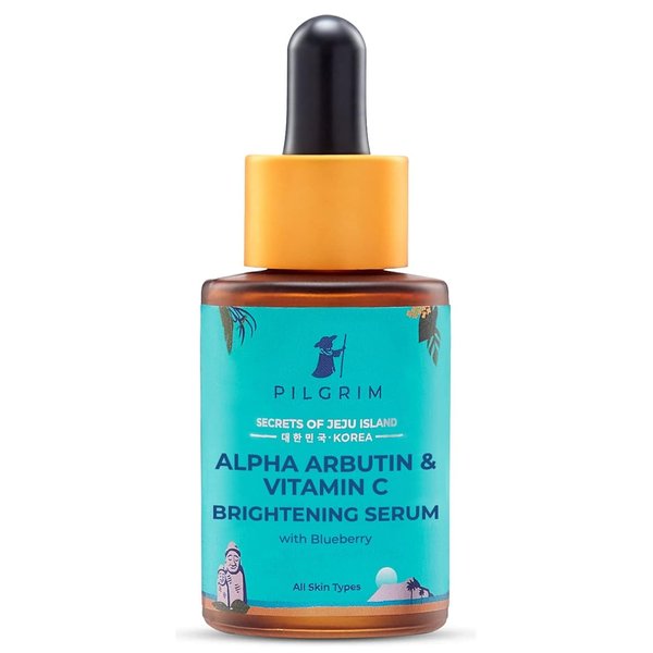 Pilgrim Korean Vitamin C Face Serum | with 2% Alpha Arbutin & Blueberry | Anti Aging Facial Serum | Reduce Dark Spots | Improves Skin Tone & Texture | 1.01 Fl Oz/30ml