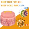 PIQUEBAR 8 Ounce Kids Thermo For Hot Food Vacuum Soup Thermo Insulted Food Jar, Lunch Container Food Thermo for School, Travel, Stainless Steel(Pink Flamingos)