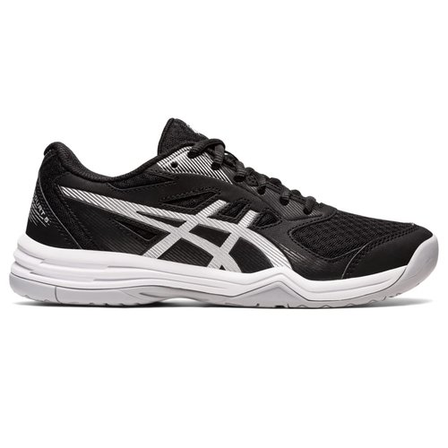 ASICS Women's Upcourt 5 Volleyball Shoes, 10.5, Black/Pure Silver
