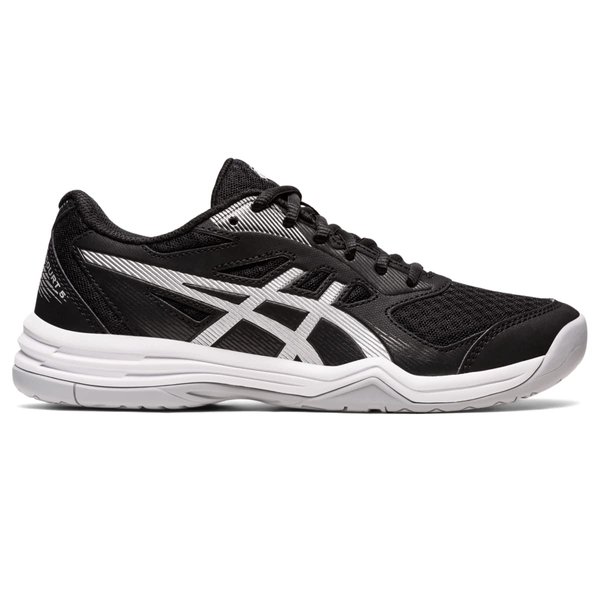 ASICS Women's Upcourt 5 Volleyball Shoes, 10.5, Black/Pure Silver