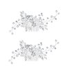Leadigol 2PCS Bride Wedding Hair Comb Rhinestone Pearl Hair Pieces, Pearl Crystal Flower Leaves Hair Comb, Crystal Hair Accessories for Women & Girls