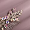 Kercisbeauty Iridescent AB Color Crystal Hair Comb Wedding Bridal Bridesmaide Hair Accessories Shiny Handmade Girls Prom Hair Piece (AB Color)