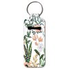 KLLRO RUO Chapstick Holder Keychain Fashion Lipstick Sleeve Lip Balm Portable Pocket Lip Gloss Tube Holder Clip-on Makeup Travel Accessories - Green Leaf Eucalyptus Floral