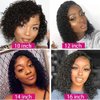 Short Bob Wig Human Hair Deep Wave 13x4 Transparent Lace Front Wigs Human Hair Pre Plucked 180% Density Deep Curly Lace Frontal Wig 100% Virgin Human Hair with Baby Hair Natural Black 12 Inch