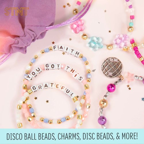 STMT D.I.Y. Glitz Bead Case, Includes Over 500 Jewelry Making Supplies, Including Cute Beads for Jewelry Making, Bracelet Charms, Storage Case, Friendship Bracelet Kit, Teen Girl Gifts