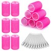 Hair Curlers Rollers, 12Pcs Hair Rollers Hair Curlers Self Grip Holding Rollers with 12 Pcs Hair Clips for Long Medium Short Thick Fine Thin Hair Bangs Volume