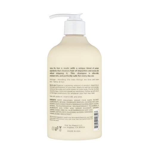 Hairitage Gentle Daily Hydrating and Moisturizing Shampoo For Dry Hair with Jojoba Oil + Aloe Vera - Ultra-Mild + Moisture-Rich - Improves Dry, Brittle Strands, 13 fl. oz.
