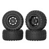 RC Station 12mm Hex RC Wheels and Tires Small 1/10 Scale Off-Road RC Tires Wheels for Traxxas Arrma Redcat HBX Holyton 9205e Deerc 200e 9206e Tires Wheels for RC Short Course Truck Tires PreGlued 4PCS